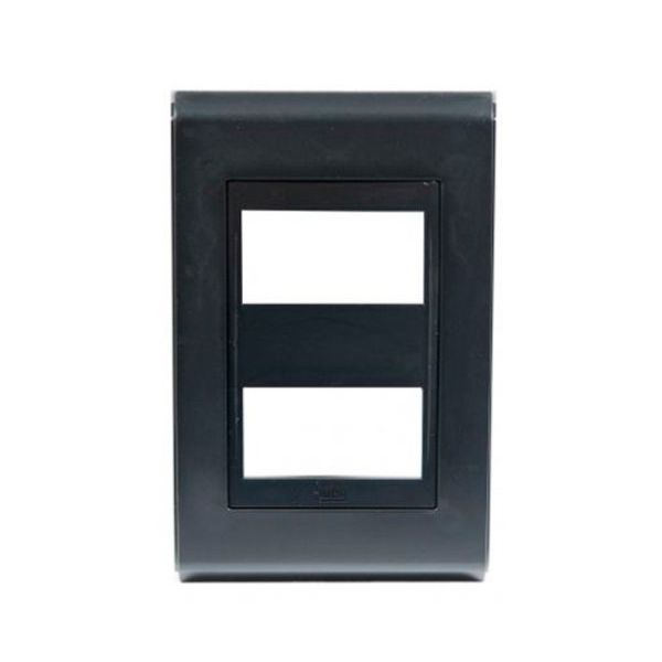 PLACA 4X2 2 MOD PRETO ACETINADO REFINATTO STYLE