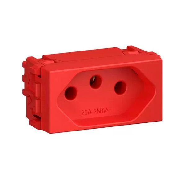 MODULO TOMADA 2P+T 10A VERMELHO REFINATTO