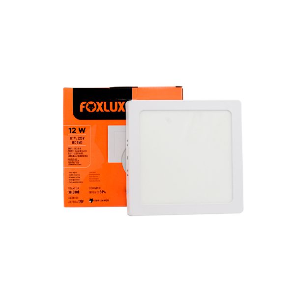 PLAFON LED 24W QUADRADO DE SOBREPOR 4000K BIVOLT FOXLUX 