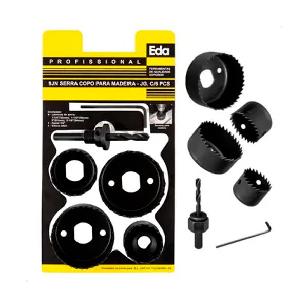KIT SERRA COPO PARA MADEIRA 7 PEÇAS 21/2 - 4EDA 