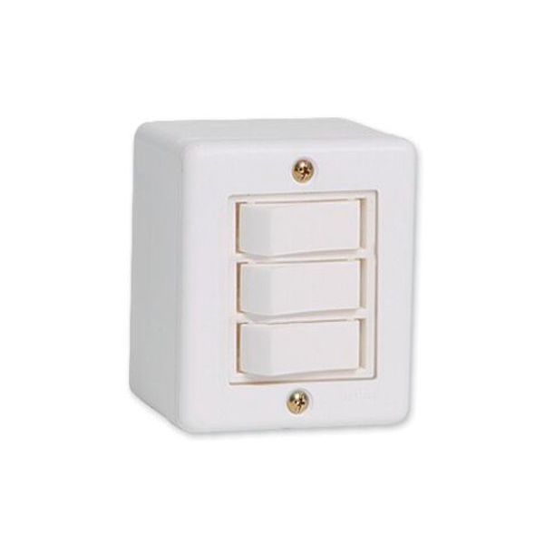 Conjunto 3 Interruptores Simples 10A 250V SOBREPOR - ILUMI