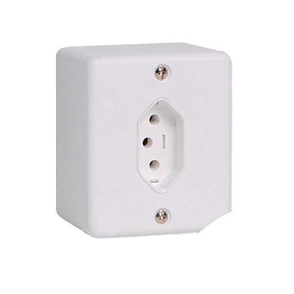 Conjunto Caixa de Sobrepor Com 1 Tomada de Energia Fixa 10A 250V Linha Box Ilumi 