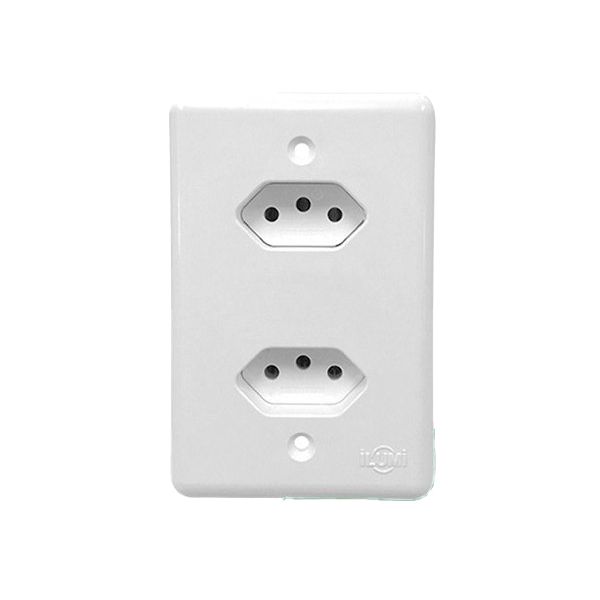 CONJUNTO MONOBLOCO 2 TOMADAS 2P+T 10A BRANCO STYLUS