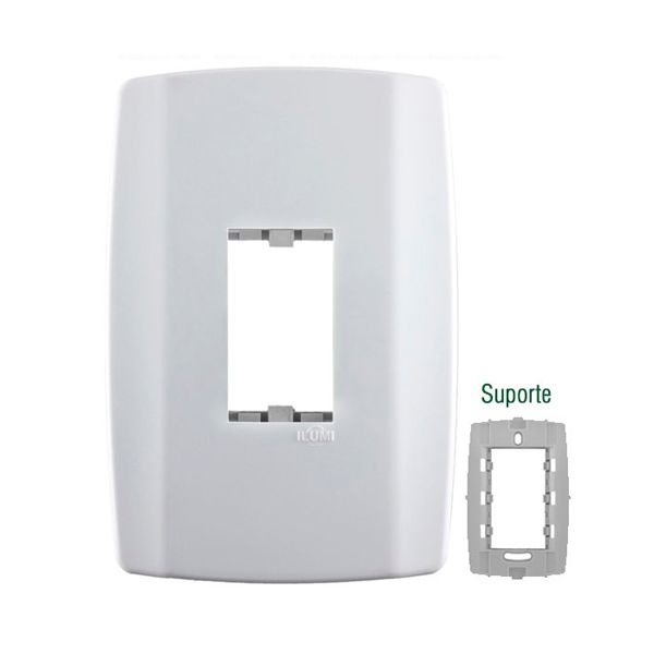 PLACA COM SUPORTE 4X2 1 MÓDULO VERTICAL SLIM