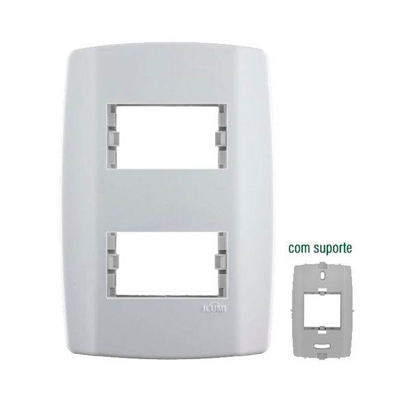 PLACA COM SUPORTE 4X2 2 MÓDULOS SEPARADOS SLIM