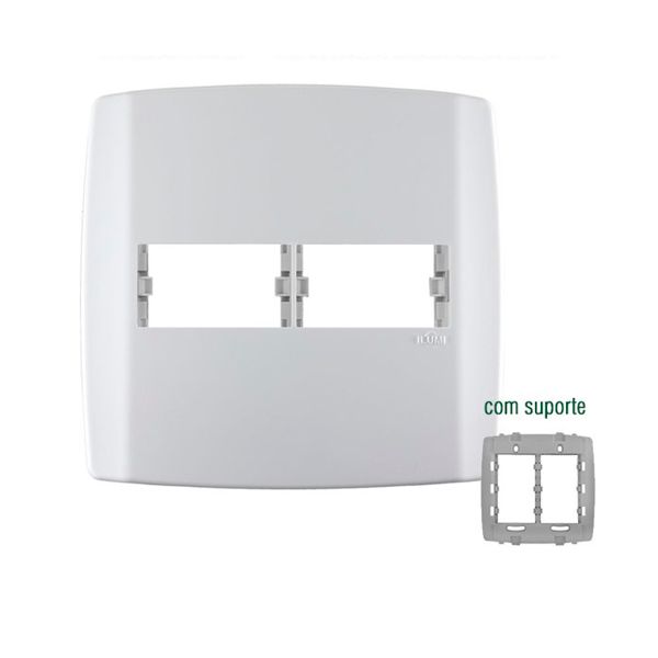 PLACA COM SUPORTE 4X4 1+1 MÓDULO HORIZONTAL SLIM