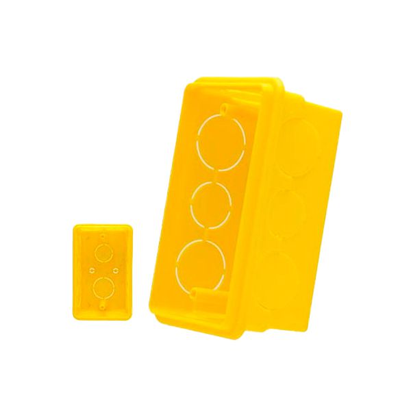 CAIXA LUZ PLAST. EMB 4X2 AMARELA - RETANG - ILUMI 620621S