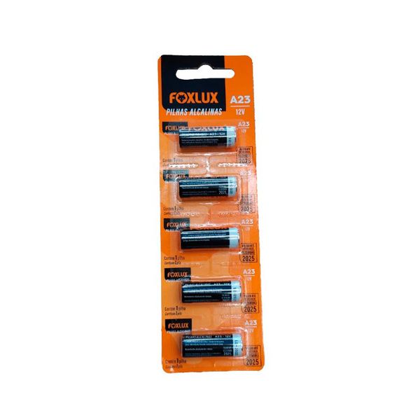 PILHA ALCALINA 12V CART COM 5 PEÇAS FOXLUX