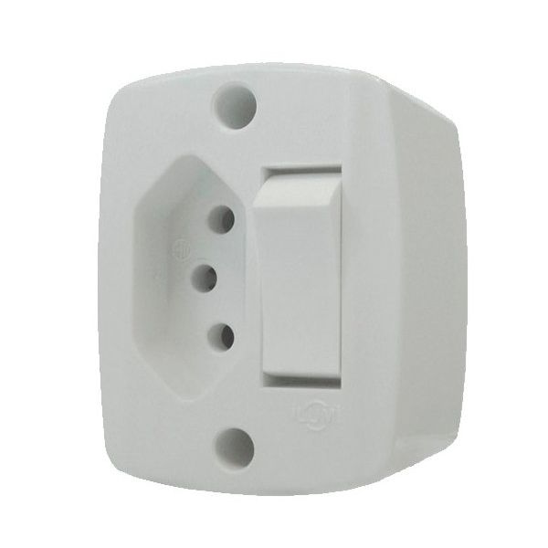 INTERRUPTOR SIMPLES + TOMADA 2P+T 10A RETANGULAR PARALELA ILUMI