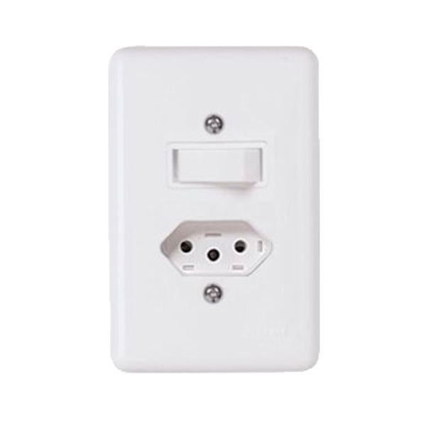 CONJUNTO 1 INTERRUPTOR SIMPLES + TOMADA 2P+T 20A BRANCO STYLUS