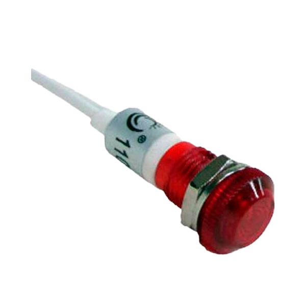 SINALEIRO LED COM RABICHO OLHO DE BOI LK-10 VERMELHO 220V LUKMA