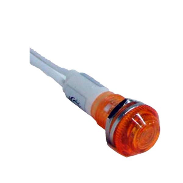SINALEIRO LED COM RABICHO OLHO DE BOI LK-10 AMARELO 220V LUKMA