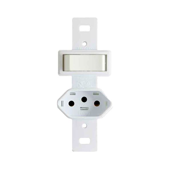 CONJUNTO 1 INTERRUPTOR SIMPLES + 1 TOMADA 10A BRANCA STYLUS ILUMI