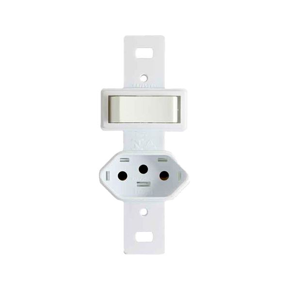 CONJUNTO 1 INTERRUPTOR PARALELO + 1 TOMADA 10A BRANCA STYLUS ILUMI