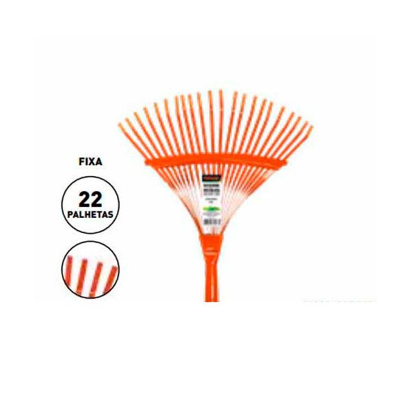 VASSOURA METAL P/ GRAMA E FOLHAS PALETAS FIXA FAMASTIL