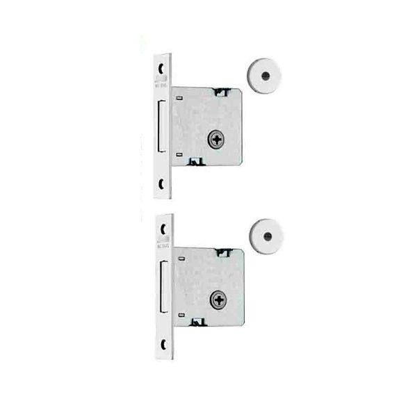 FECHADURA AUXILIAR STAM 1004 TETRA ROSETA REDONDA INOX (PAR) 