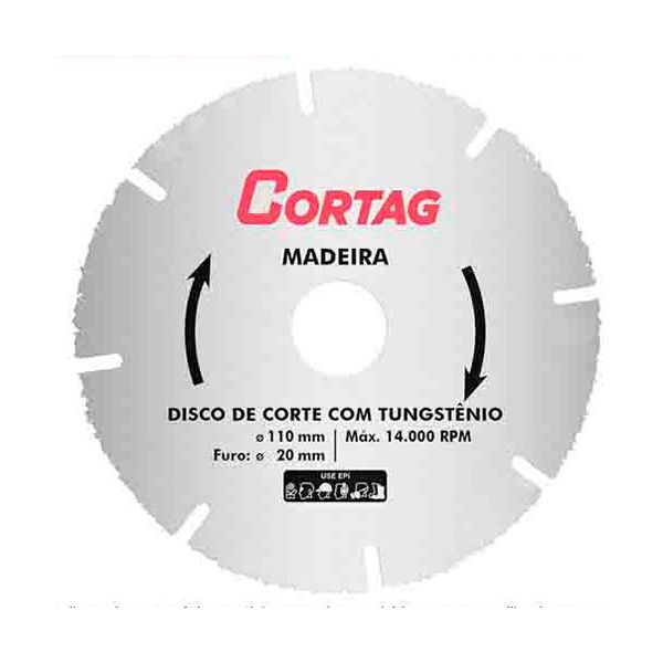 DISCO DE CORTE TUNGSTENIO 110MM CORTAG