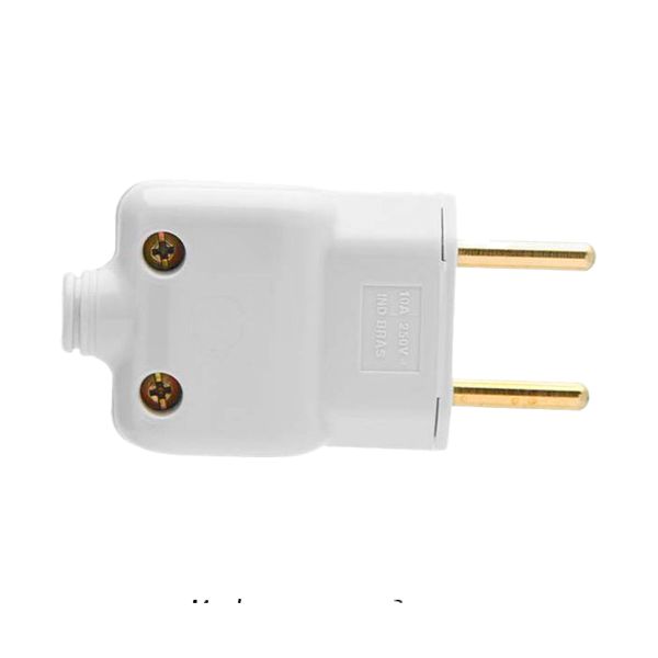 PINO MACHO CHATO COM PRENSA CABO 2P 20A BRANCO ILUMI