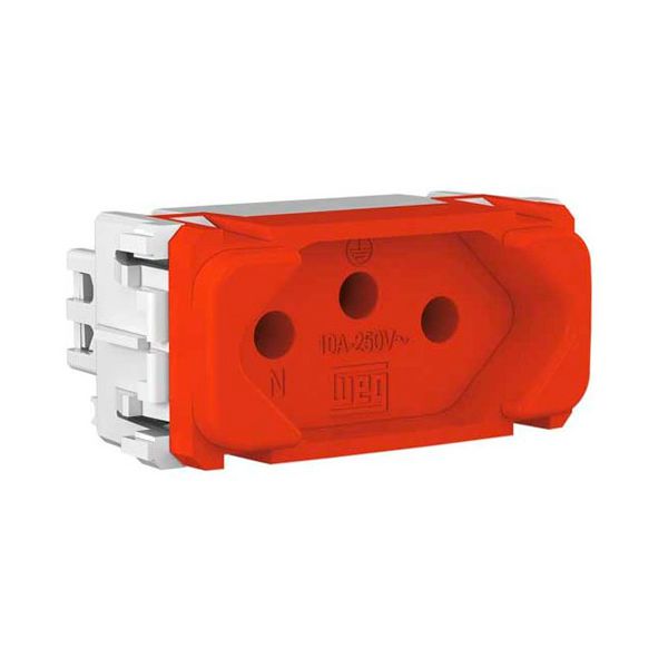 MODULO TOMADA 2P+T 10A VERMELHO COMPOSÉ