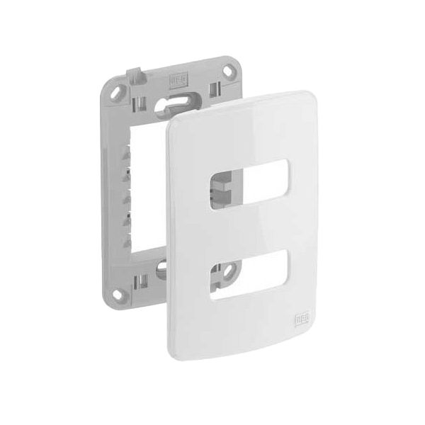 PLACA COM SUPORTE 4X2 2 MOD BRANCO COMPOSÉ