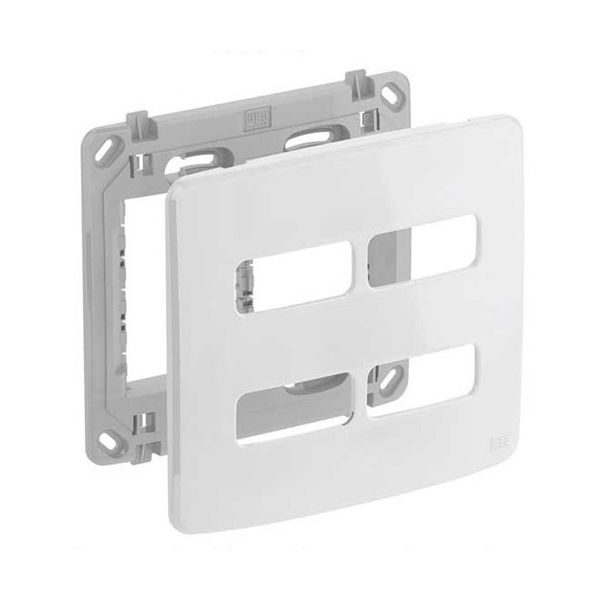 PLACA COM SUPORTE 4X4 4 MOD BRANCO COMPOSÉ