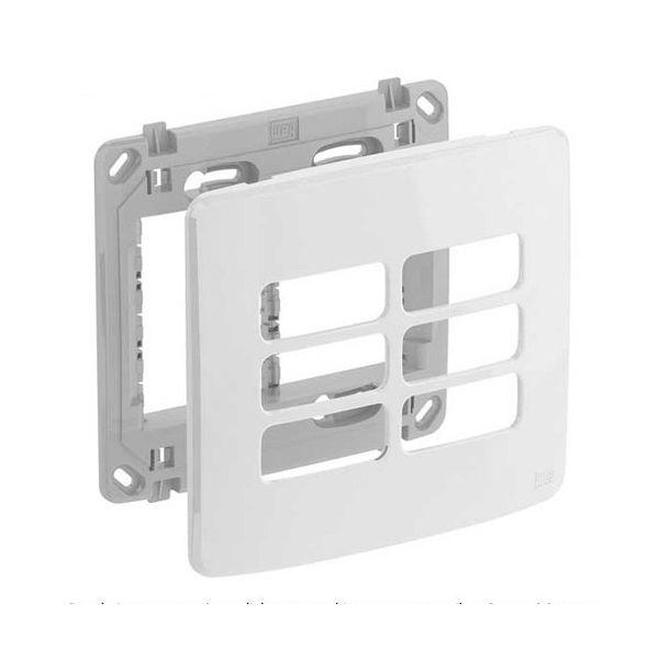 PLACA COM SUPORTE 4X4 6 MOD BRANCO COMPOSÉ