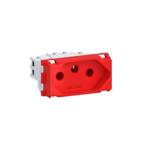 MODULO TOMADA 2P+T 10A VERMELHO EQUILE