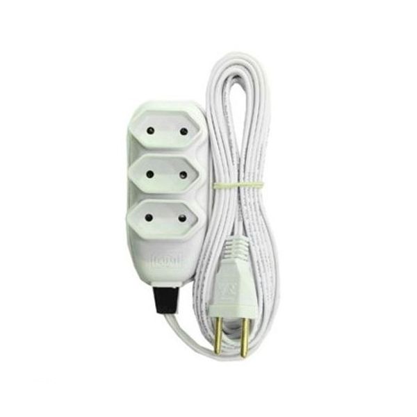 Extensão Compacta 2P+T com Cabo PP Chato 10A 250V 10m ILUMI