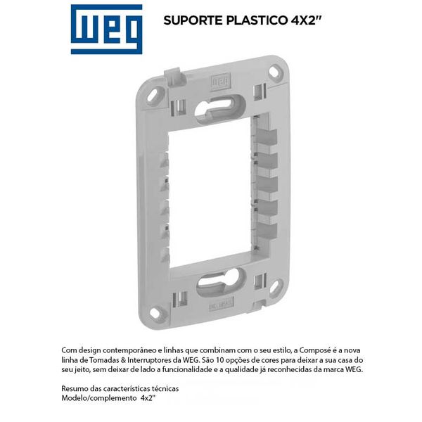 SUPORTE PARA PLACA 4X2 COMPOSÉ