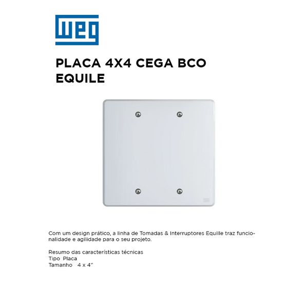 PLACA 4X4 CEGA BRANCO EQUILE