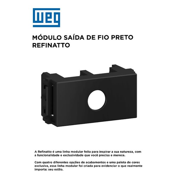 MODULO SAÍDA DE FIO PRETO 2 PEÇAS REFINATTO