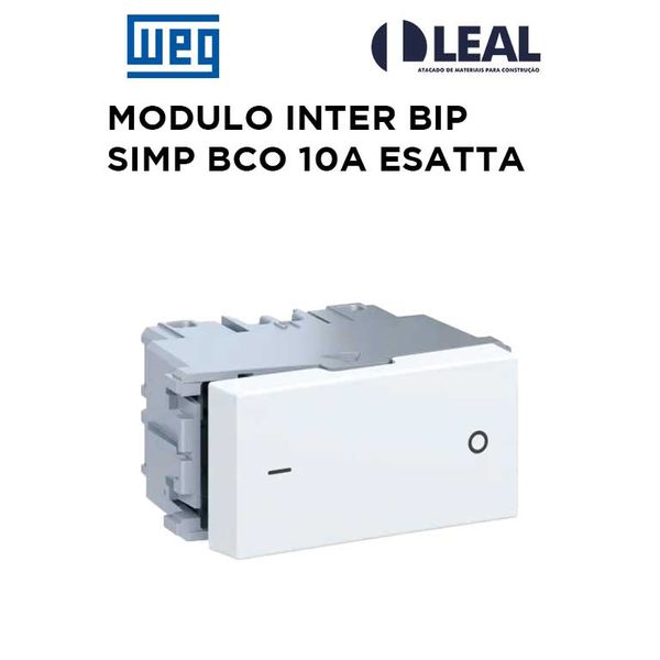 MODULO INTERRUPTOR BIPOLAR SIMPLES BRANCO 10A ESATTA