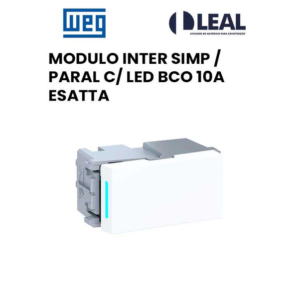 MODULO INTERRUPTOR SIMPLES PARALELO COM LED BCO 10A ESATTA