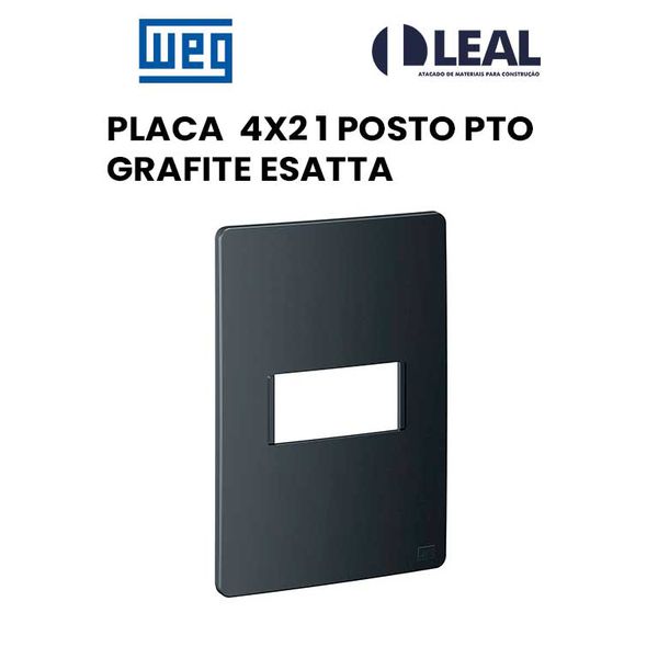 PLACA 4X2 1 POSTO PRETO GRAFITE ESATTA