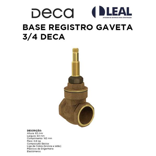 BASE REGISTRO GAVETA 3/4 DECA