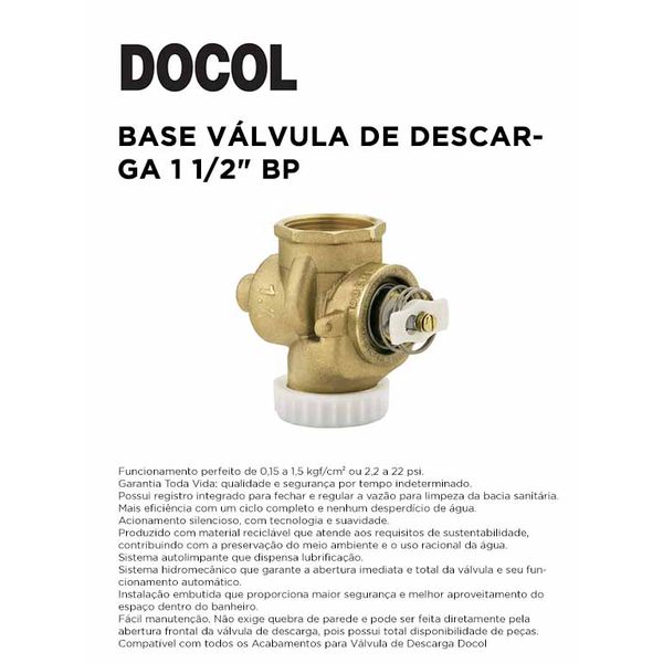 BASE VALVULA DE DESCARGA 484 1.1/2 DOCOL