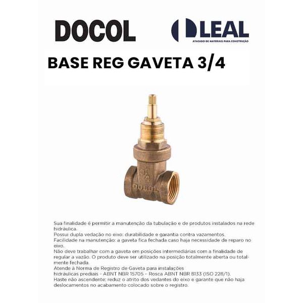 BASE REGISTRO DE GAVETA 3/4 DOCOL