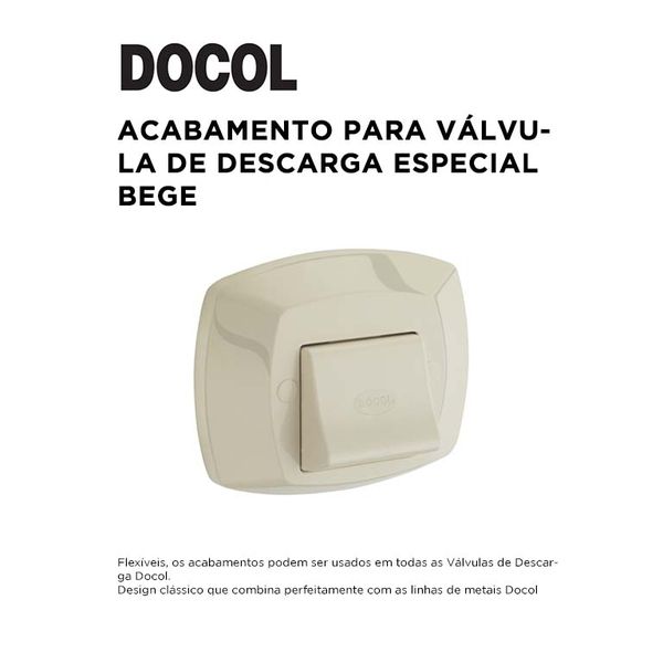 ACABAMENTO PARA VÁLVULA DE DESCARGA BEGE DOCOL