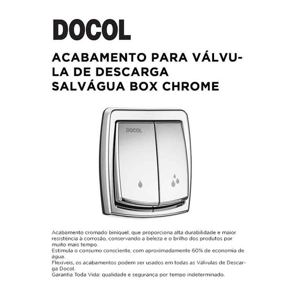 ACABAMENTO PARA VÁLVULA DE DESCARGA SALVAGUA BOX CR DOCOL