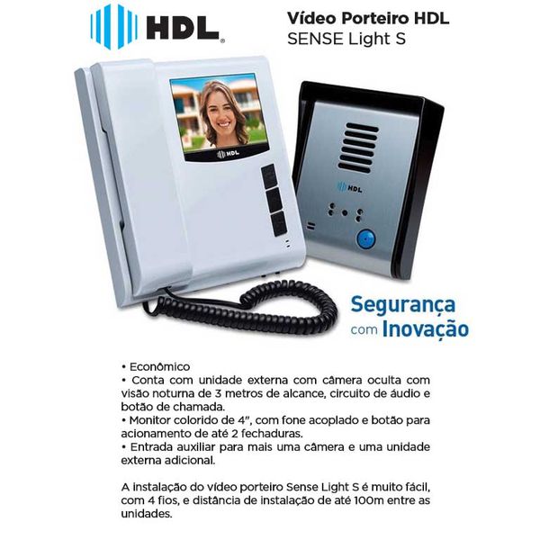 VIDEO PORTEIRO ELETRÔNICO SENSE ALUMÍNIO