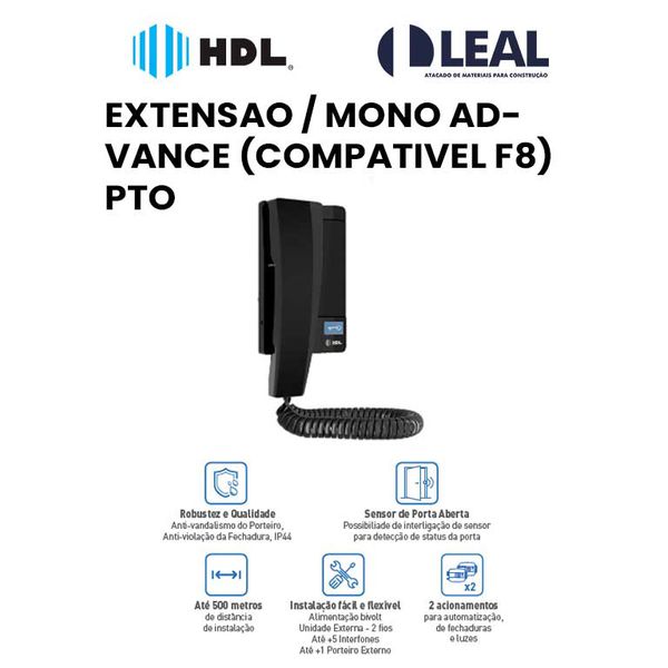 EXTENSAO / MONO ADVANCE (COMPATIVEL F8) PRETO - HDL