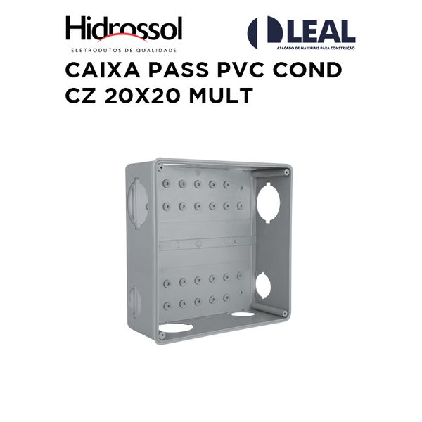 CAIXA PASS PVC COND CINZA 20X20 MULT HIDROSSOL