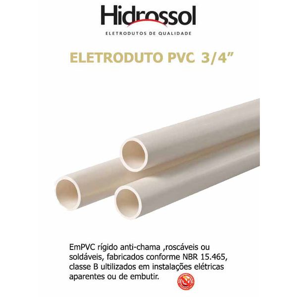 ELETRODUTO PVC COND BRANCO 3/4