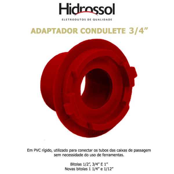 ADAPTADOR PVC COND VERMELHO 3/4