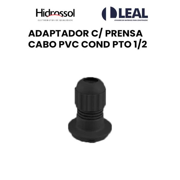 ADAPTADOR COM PRENSA CABO PVC COND PRETO 1/2