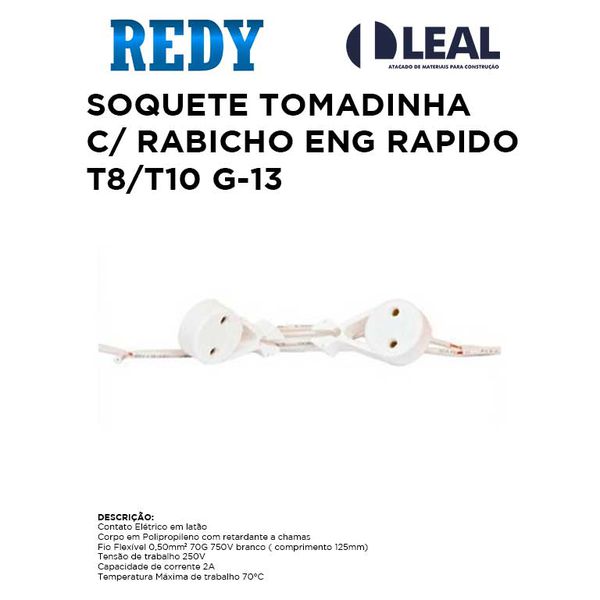 SOQUETE TOMADINHA C/ RABICHO ENG RAPIDO T8/T10 G-13 REDY