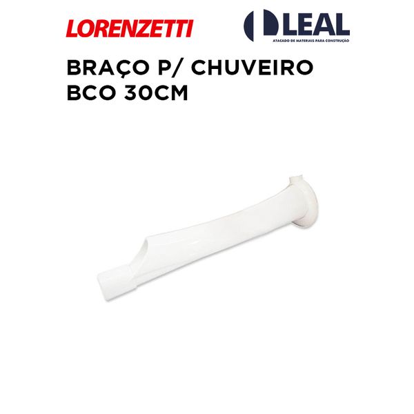 BRAÇO PARA CHUVEIRO BRANCO 30CM LORENZETTI