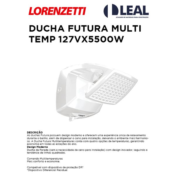 DUCHA FUTURA MULTI TEMPERATURAS 127VX5500W