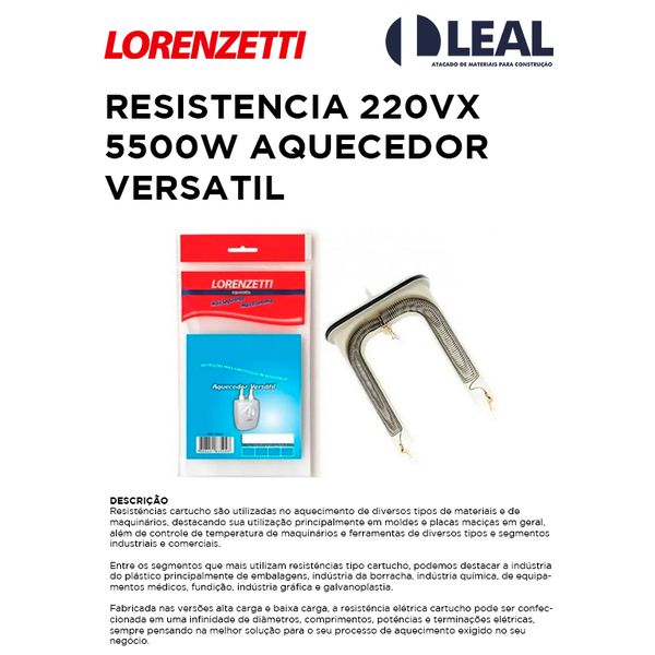 RESISTÊNCIA 220VX5500W AQUECEDOR VERSÁTIL