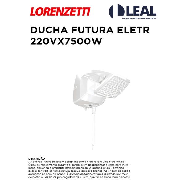 DUCHA FUTURA ELETRÔNICO 220VX7500W